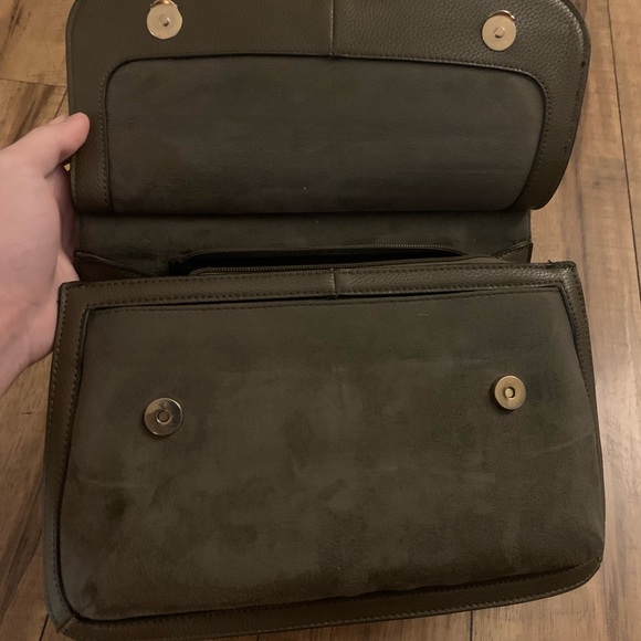 Celine Dion 10x13 Suede & Leather Brown Purse Shoulder Bag Used - Picture 5 of 11